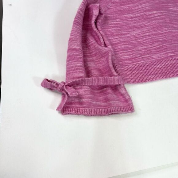 J.Crew Collection Sweater Womens Large Marled Pink Wool Alpaca Tie Sleeve - Picture 4 of 9